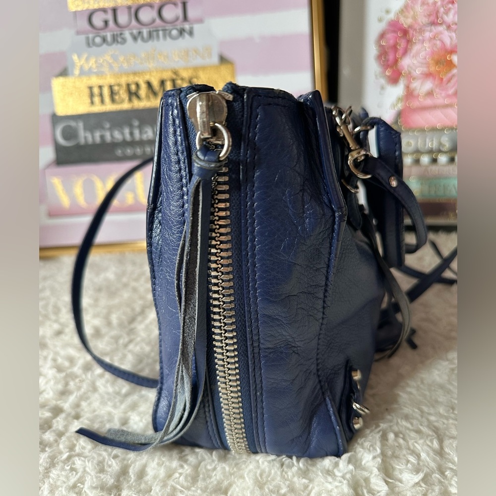 Balenciaga Mini Papier A4 Zip Around Tote Navy with Mirror - Picture 7 of 16